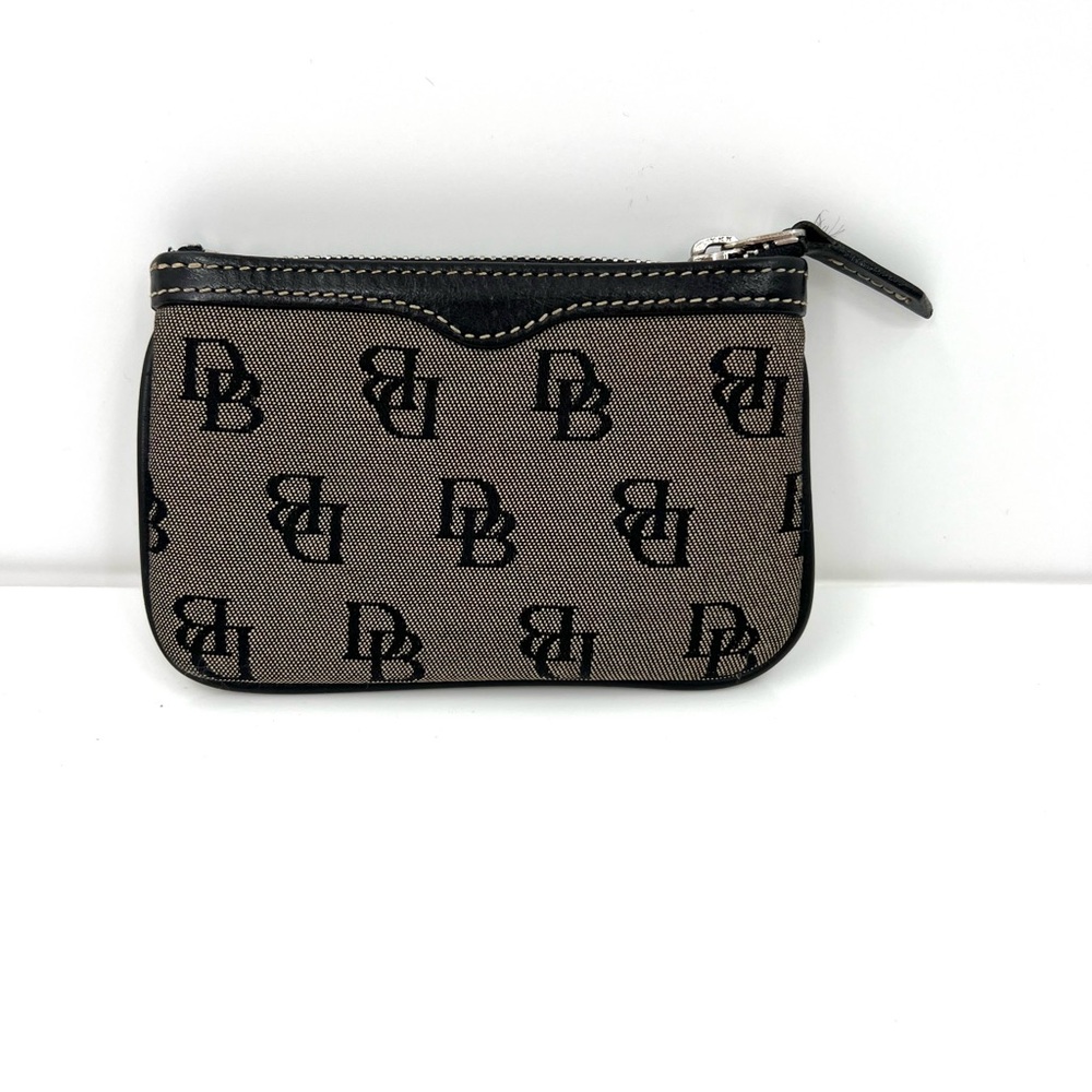 Dooney & Bourke Signature Logo Monogram Black Coin Zippered Card Pouch